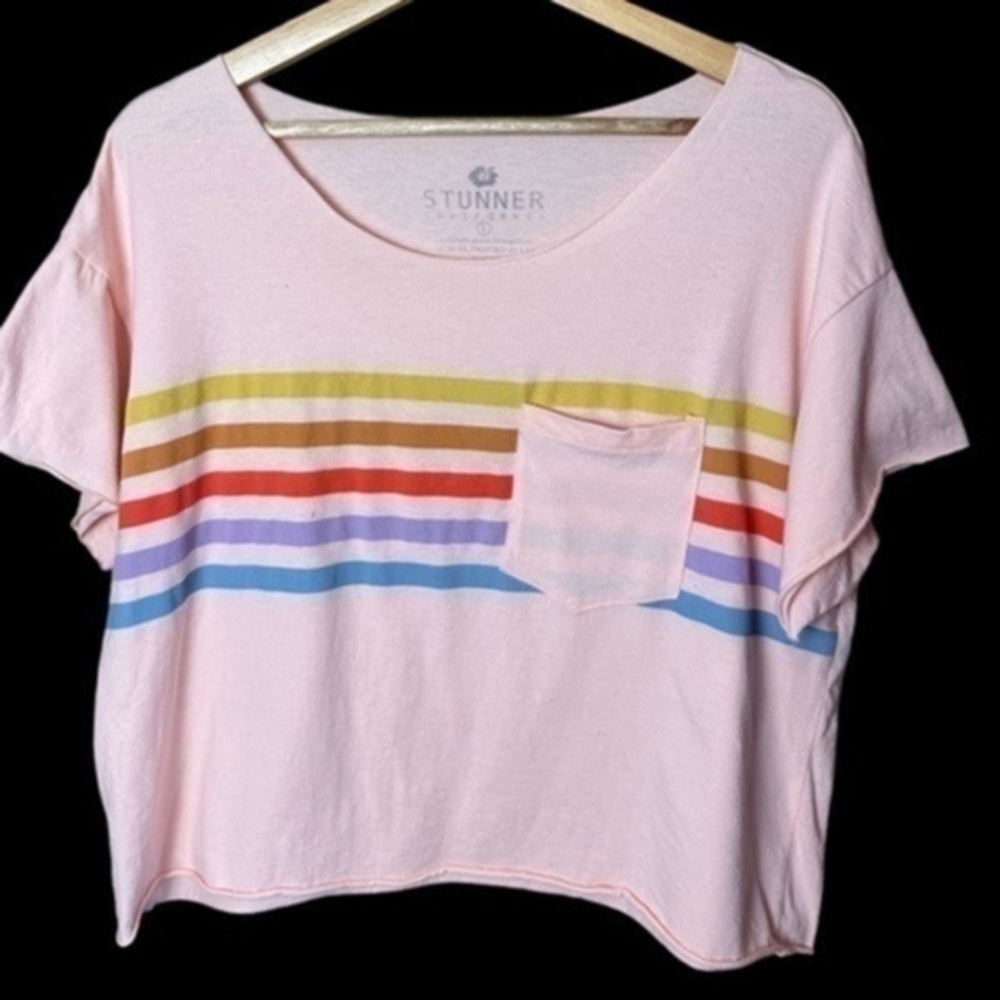 Stunner California Pink Stripe Cotton Crop Top